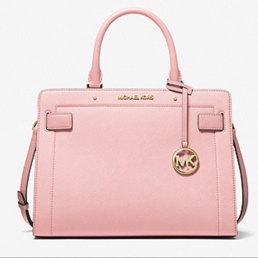 Michael Kors Rayne Medium Saffiano Leather Satchel in Powder Blush